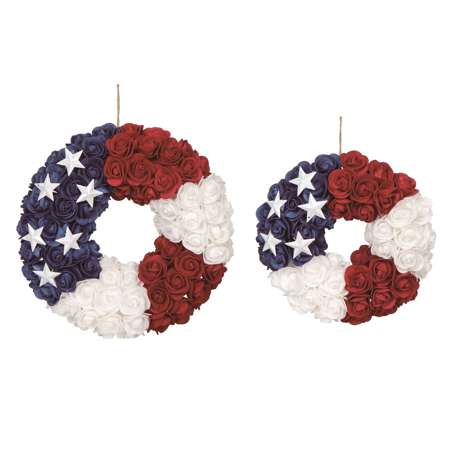 Patriotic Silk Rose Wreath Set