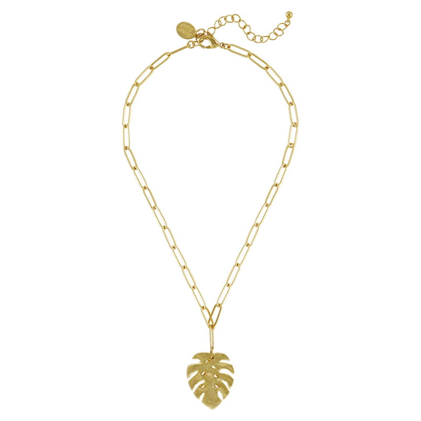 Monstera Leaf on Paperclip Chain Necklace