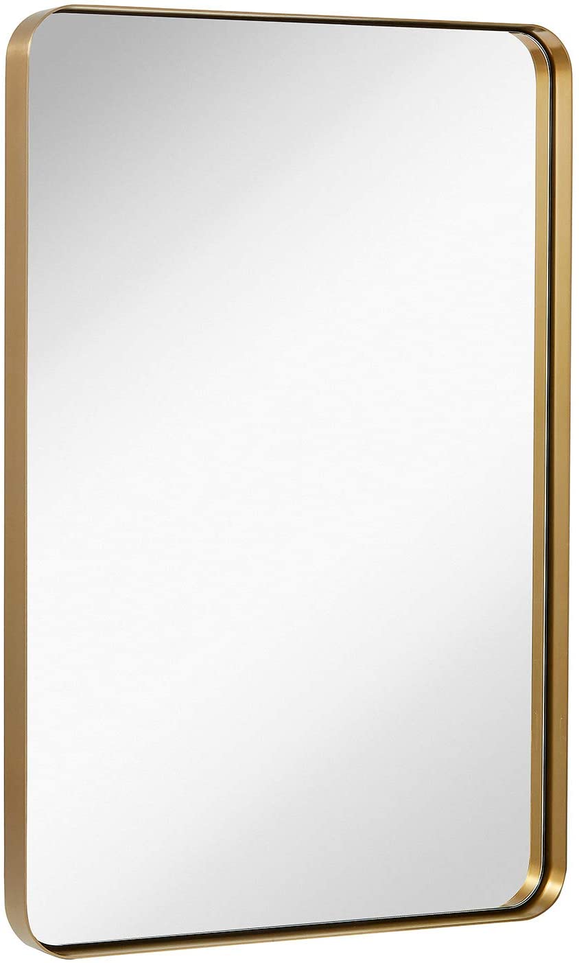 Rectangular Gold Bathroom Mirror, 24"x36”