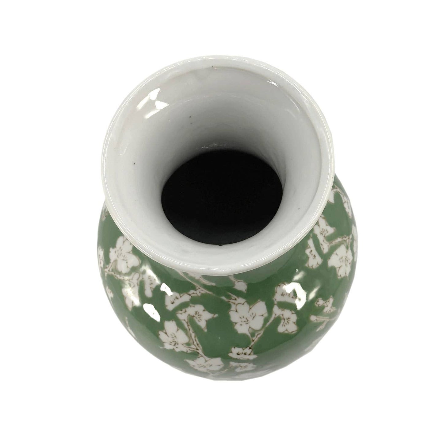 Green Sakura Chinoiserie Ceramic Vase