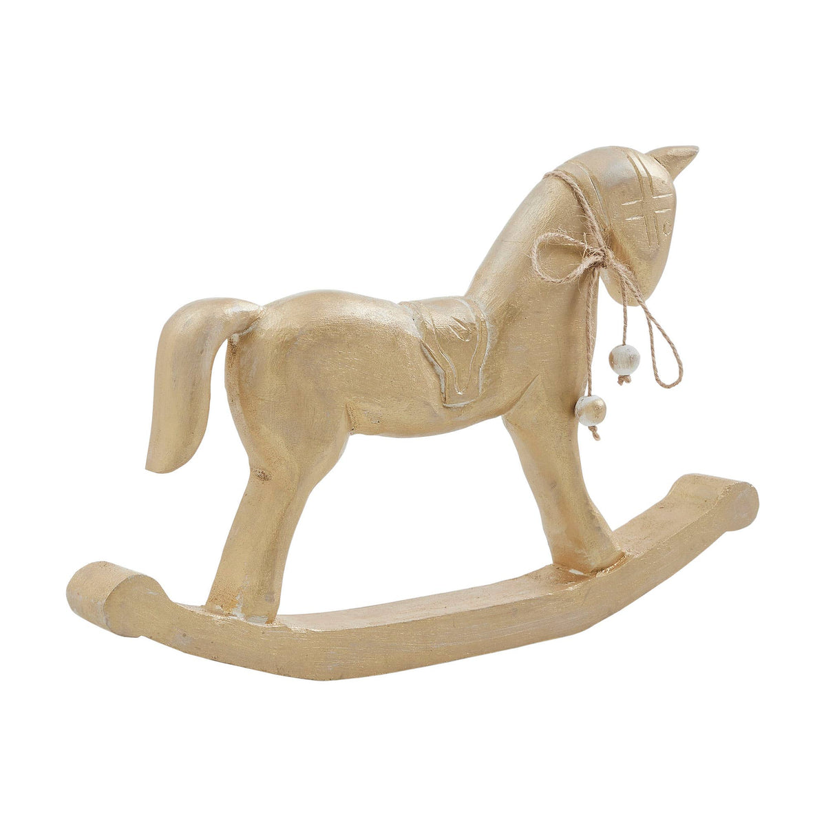 Brushed Gold Wooden Rocking Horse