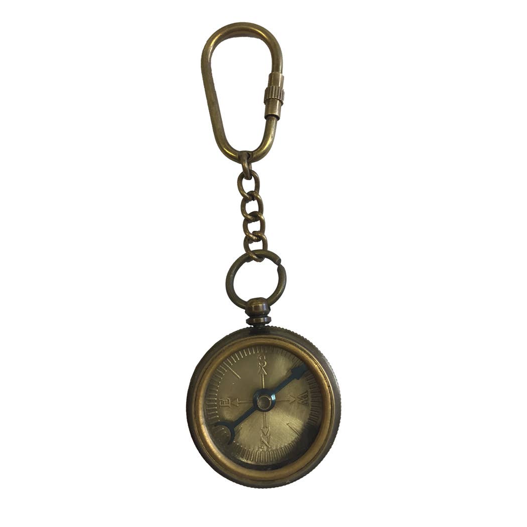 Brass Compass Keychain