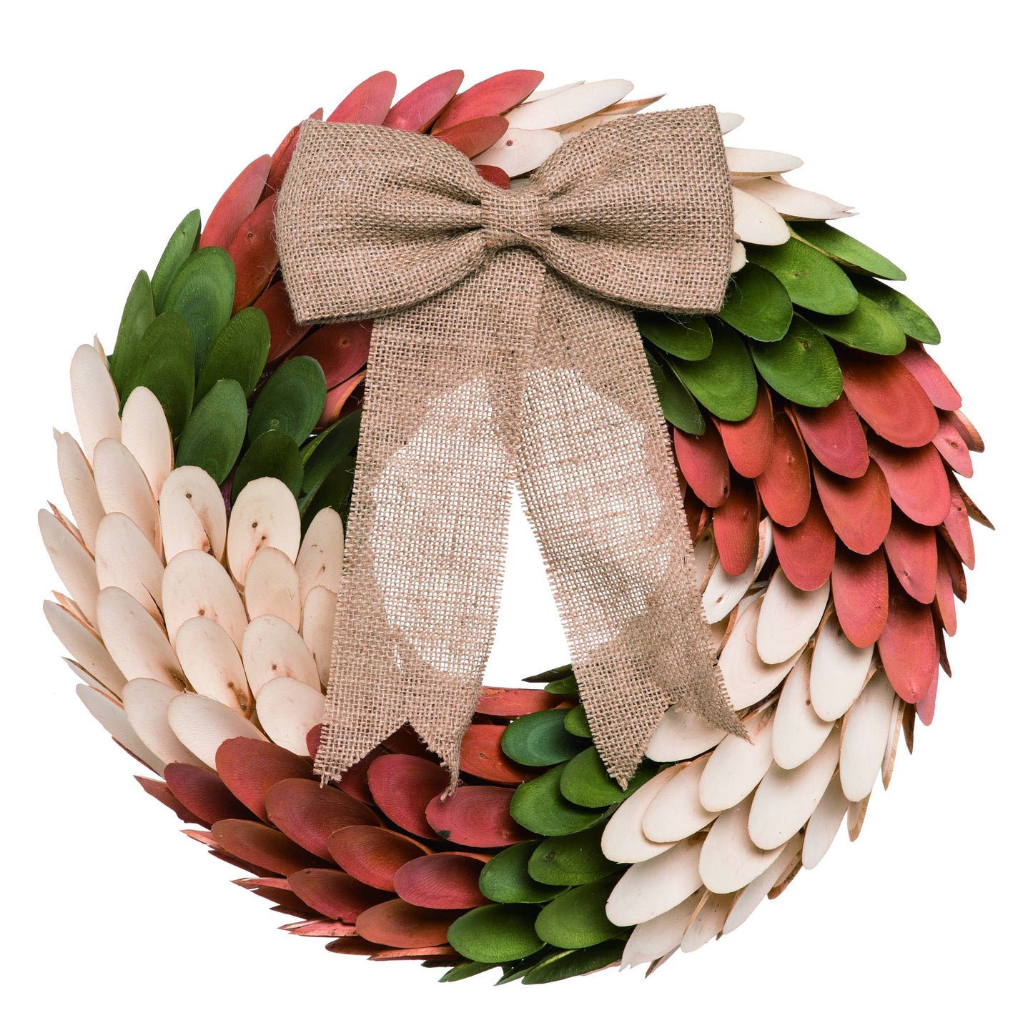 Harvest Curl Leaves with Burlap Bow Wreath