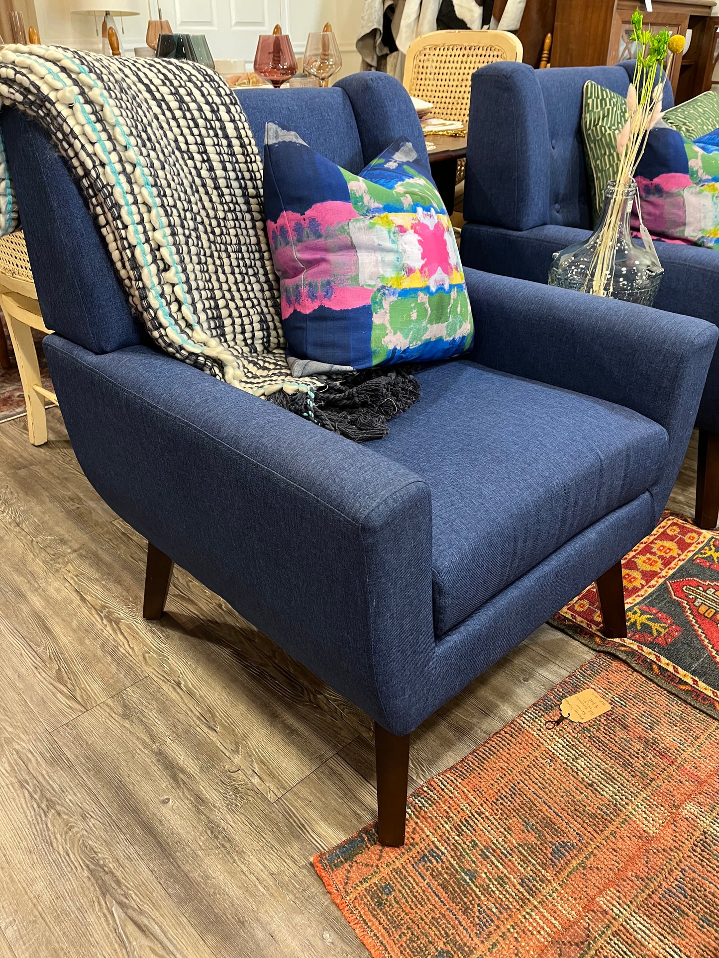Navy Blue Upholstered Chair