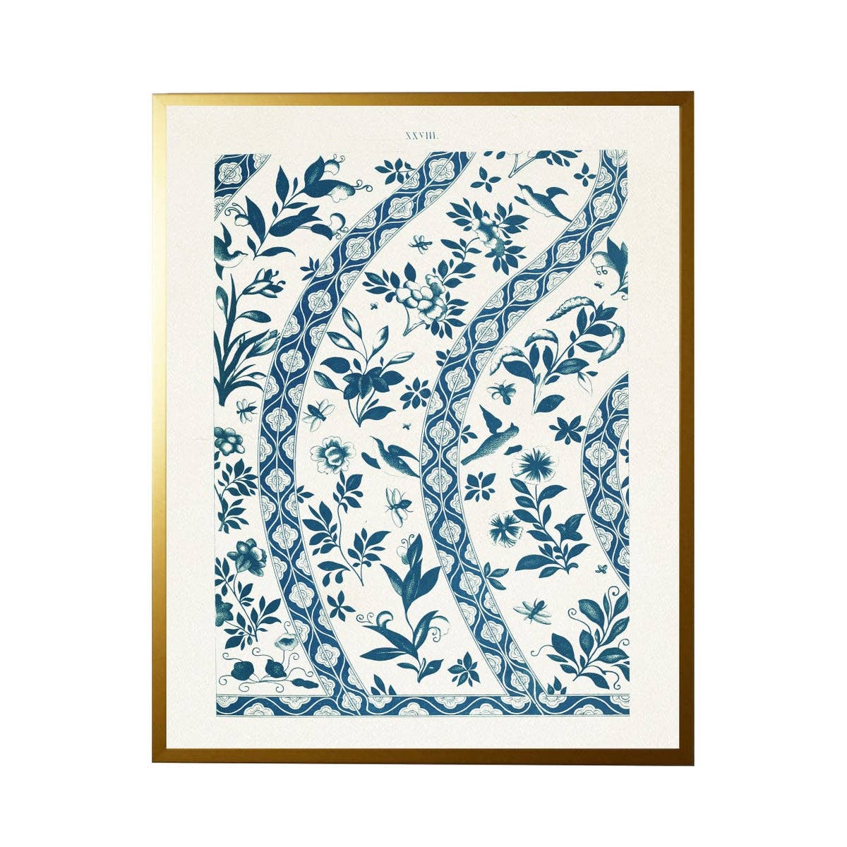 Chinoiserie Fabric Plate In Blues*319