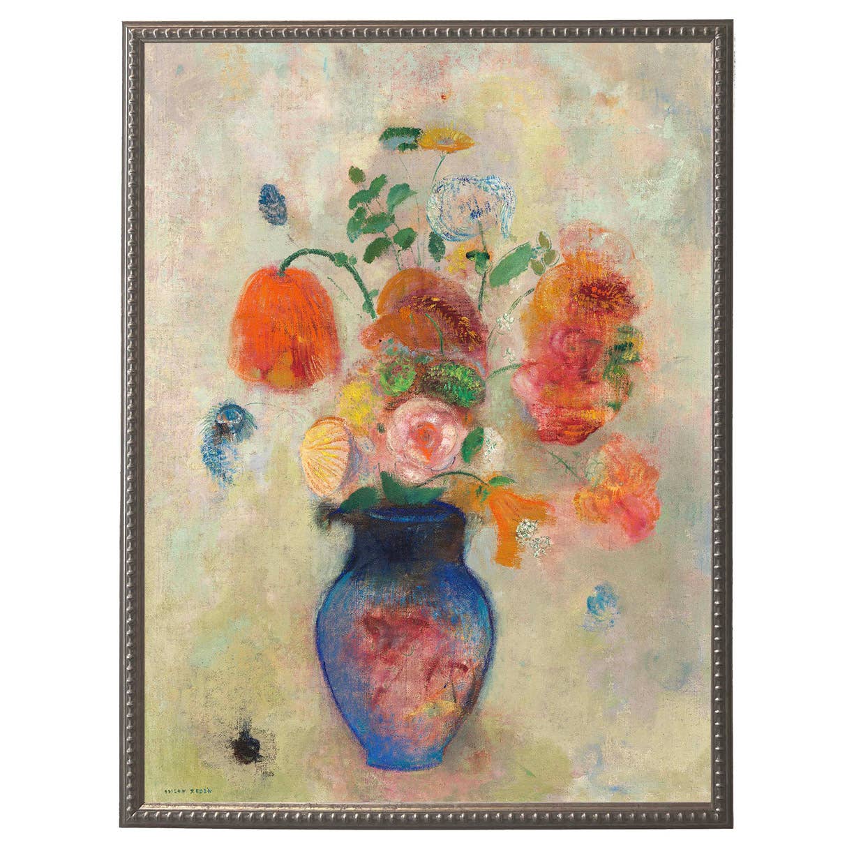 Framed Vintage Floral Oil Reproduction Print