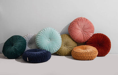 Velvet Round Handmade Pillow,  Pistachio Green - 16 Inch