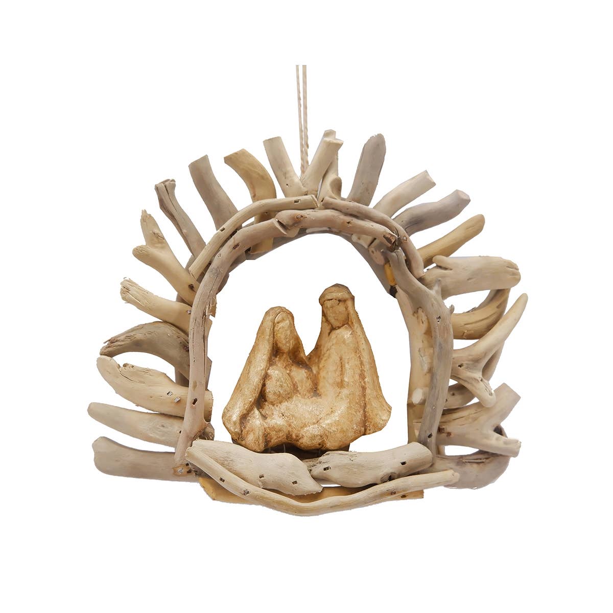 Christmas Nativity Manger With Arch Driftwood Ornament