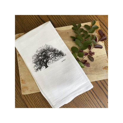 Ophelia Oak Tree Cotton Flour Sack Kitchen Towel