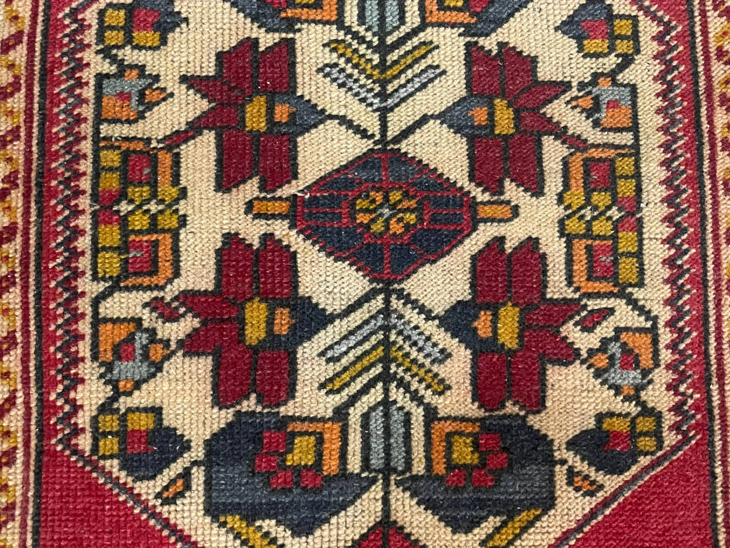 Vintage Turkish Rug Doormat | 1.9 x 3.7
