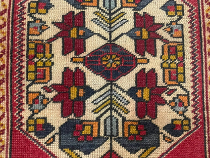 Vintage Turkish Rug Doormat | 1.9 x 3.7