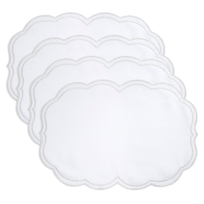 Embroidered Polka Dot Placemat w/ Scallop Edge
