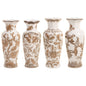 Brown And White Scalloped Vases