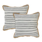 Riley Gray Striped Cotton Blend Throw Pillow