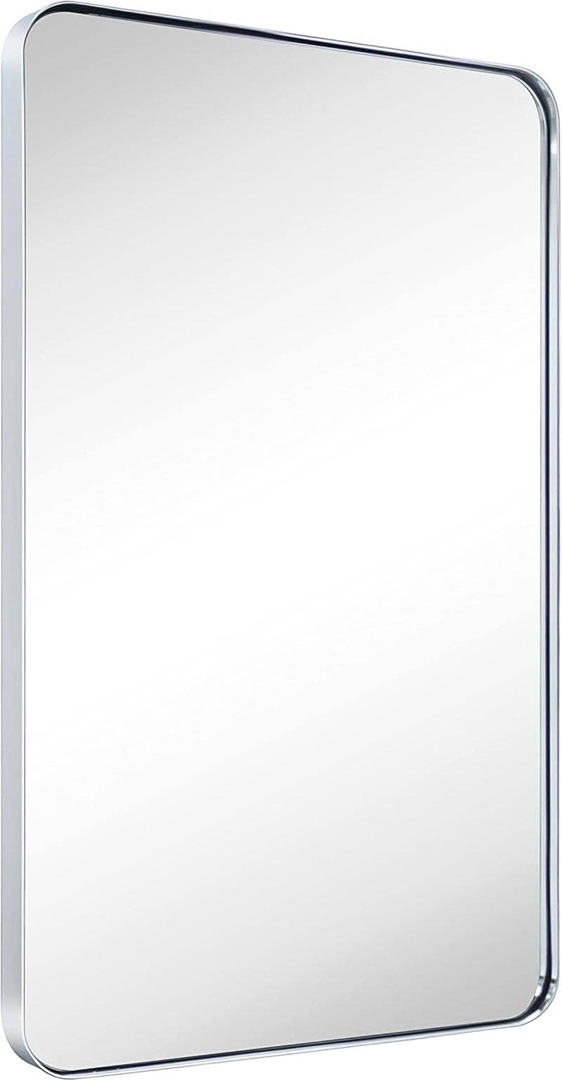 Chrome Metal Framed Mirror 24X36''