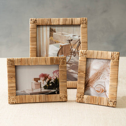 Woven Rattan Photo Frame