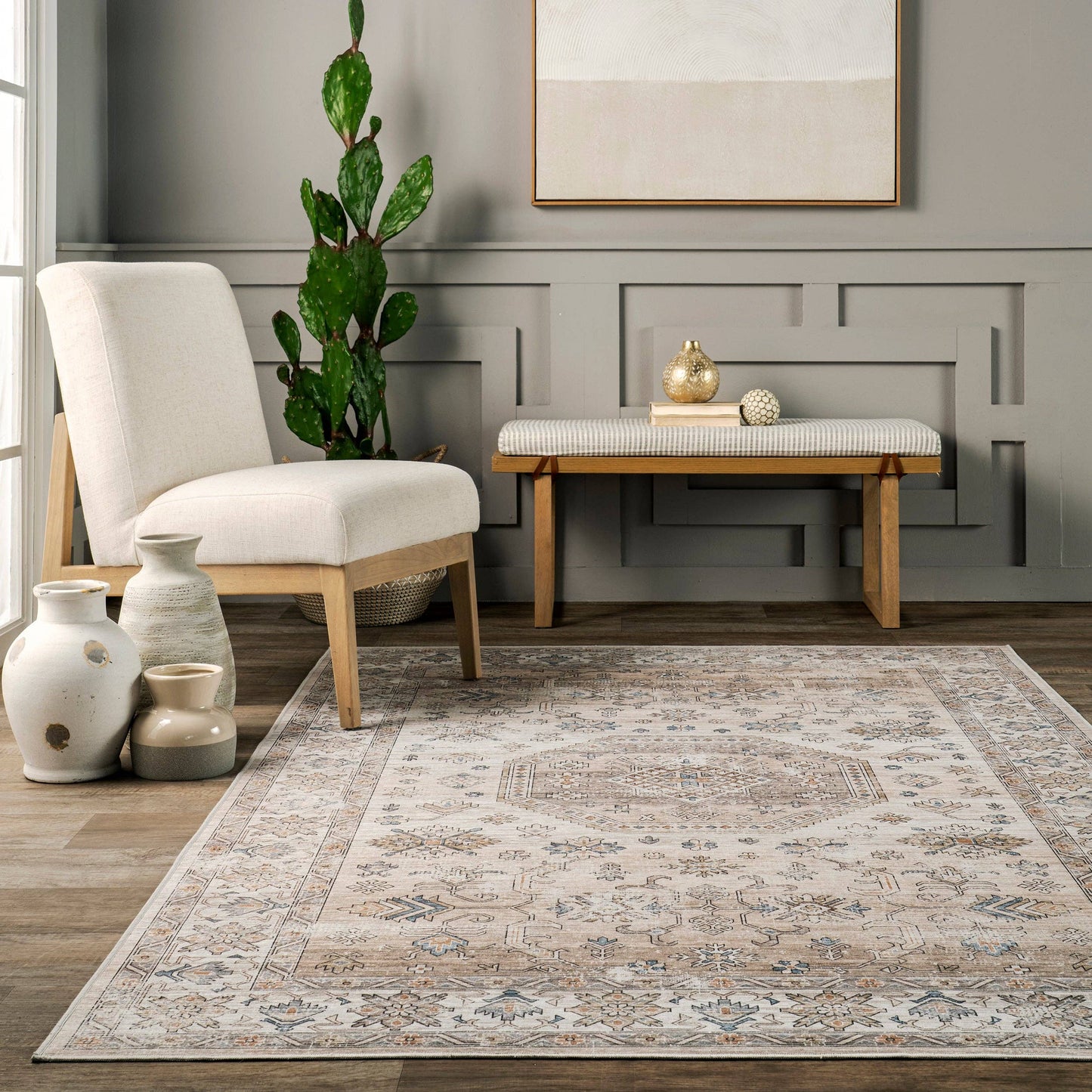 Darby Persian Stain Repellent Machine Washable Area Rug