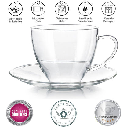 Teabloom Royal Teacup and Saucer Set of Two - 12 OZ