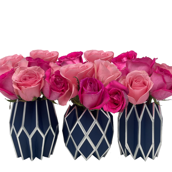 Navy Paper Vase Wraps