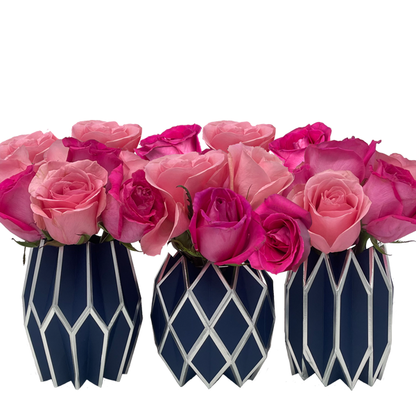 Navy Paper Vase Wraps