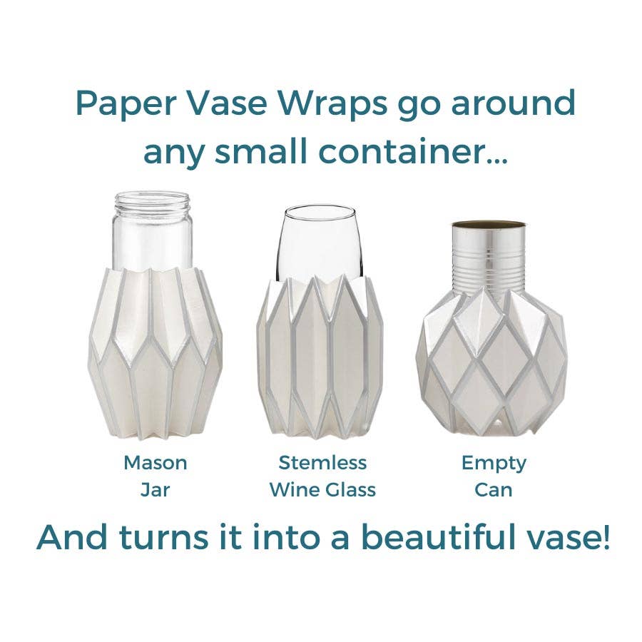 Navy Paper Vase Wraps