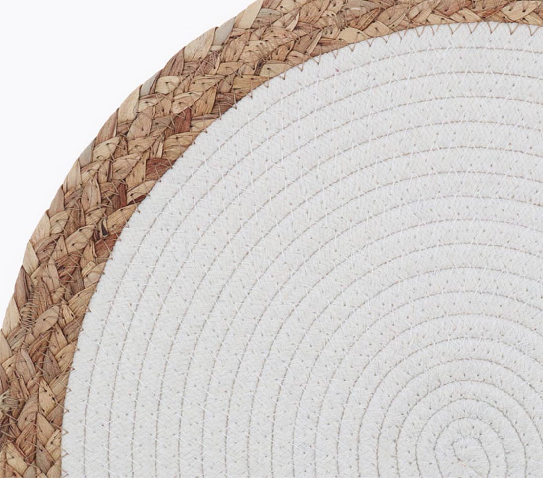 Hand-Woven Rattan Cotton Braided Rope Placemat