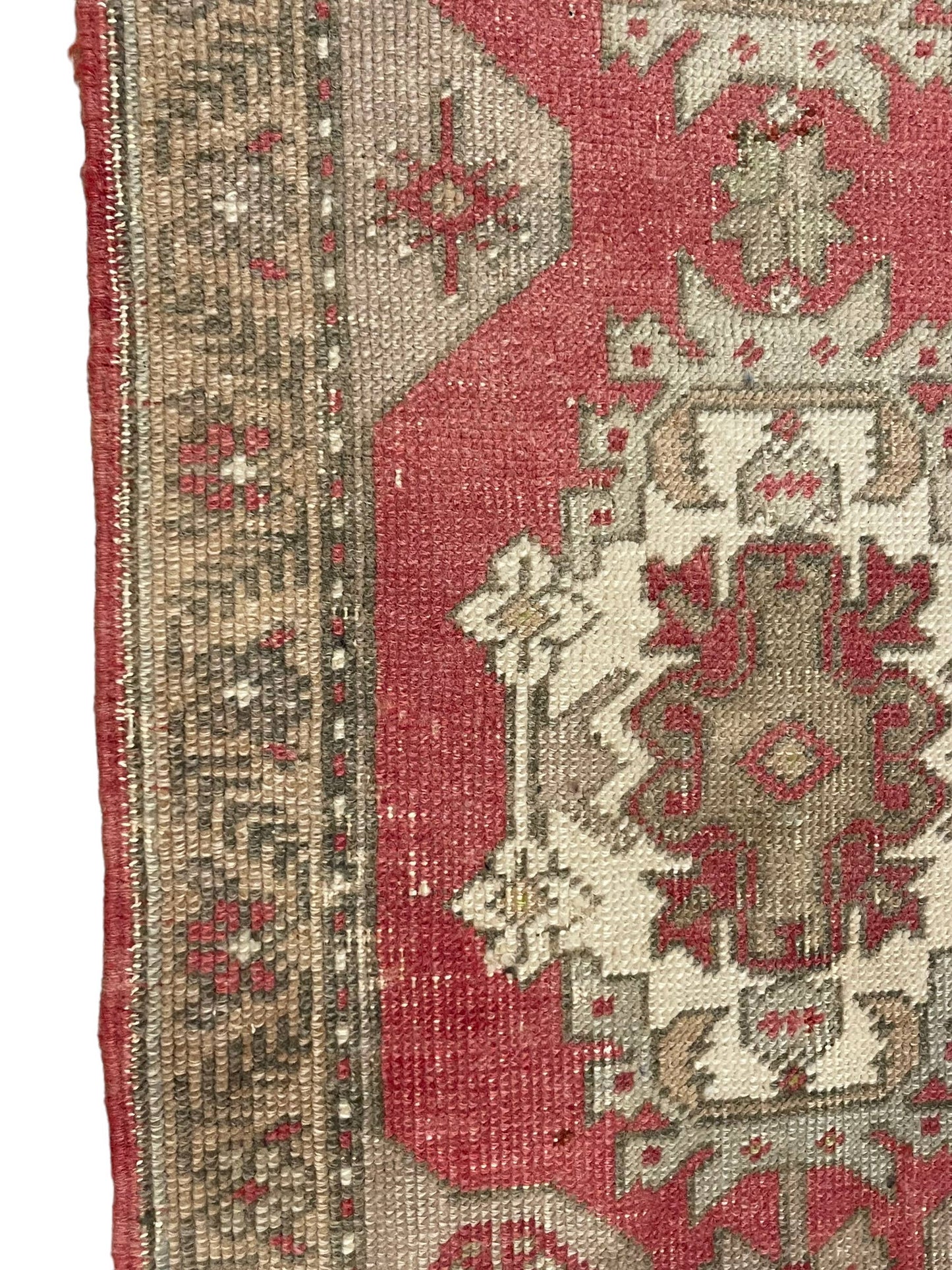 Handmade Vintage Turkish Rug Doormat | 2 x 4.4 "