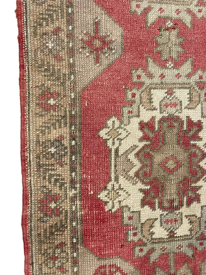 Handmade Vintage Turkish Rug Doormat | 2 x 4.4 "