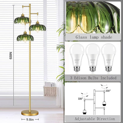 Floor Lamp - gold and green