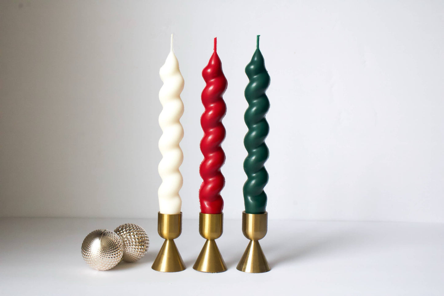Swirl Taper Candle Set, 2pc Twisted Candlesticks, Home Decor