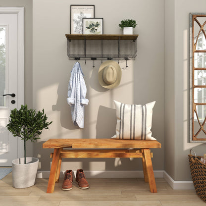Rustic Brown Reclaimed Wood Bench