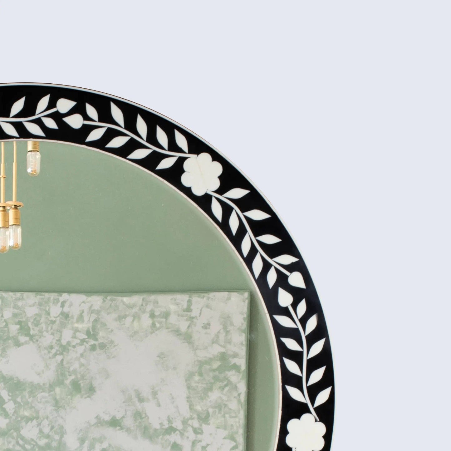 Round Floral Wall Mirror, 28", Collection Chaucer Queen