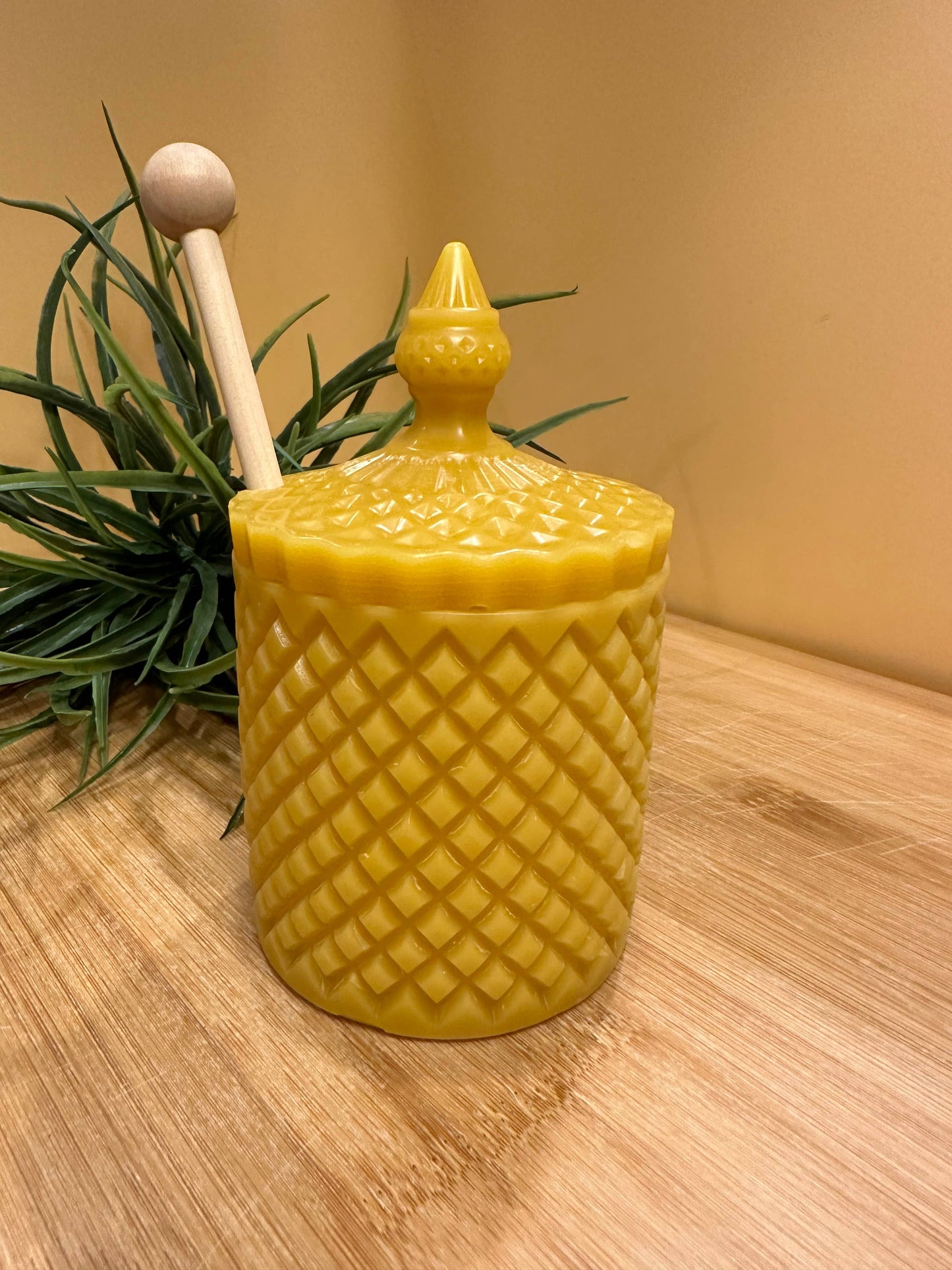 Raw Beeswax Honey Jar