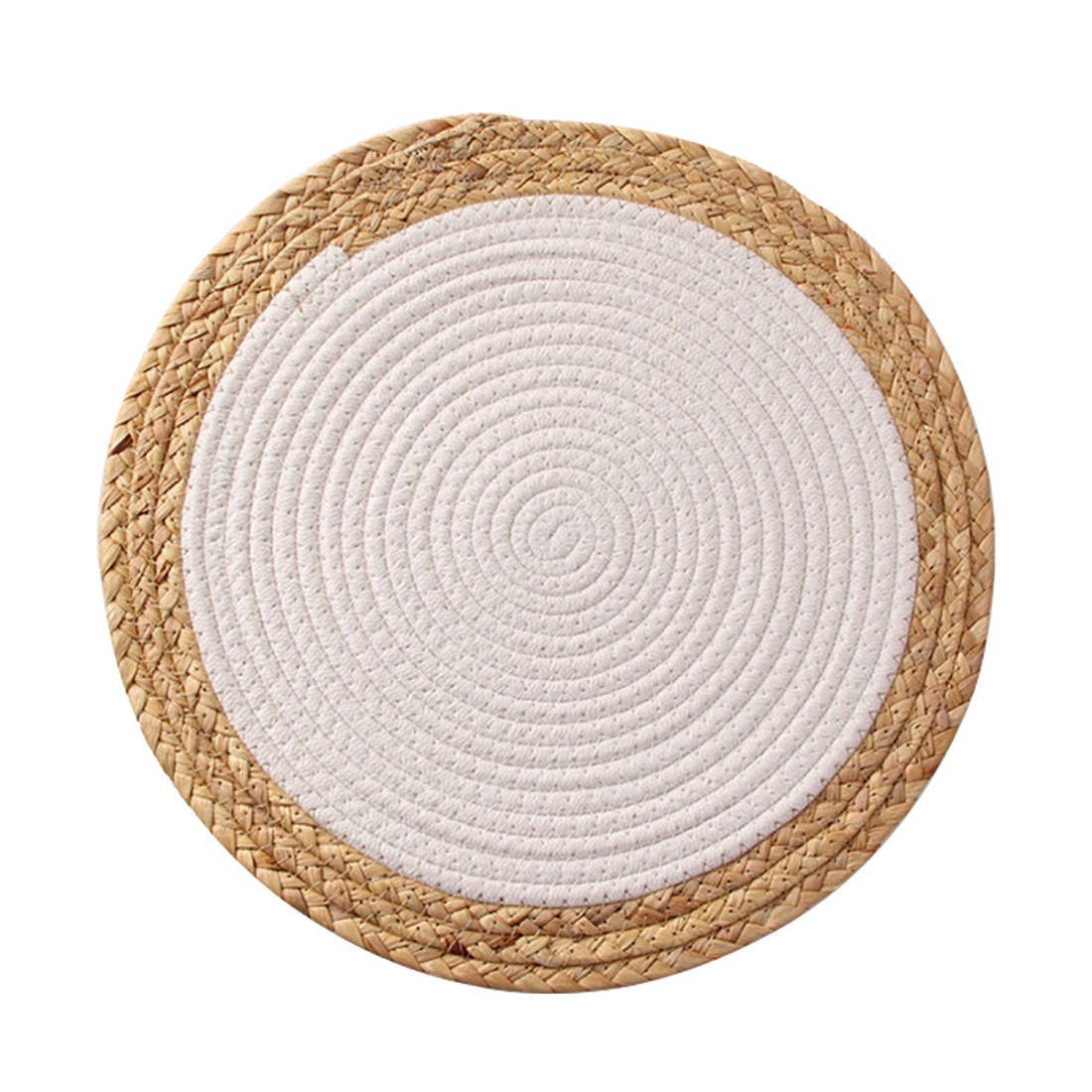 Hand-Woven Rattan Cotton Braided Rope Placemat