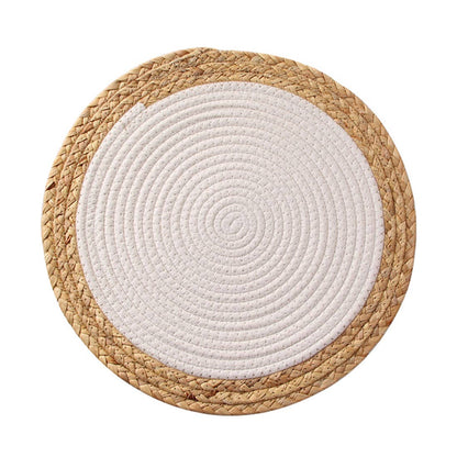 Hand-Woven Rattan Cotton Braided Rope Placemat