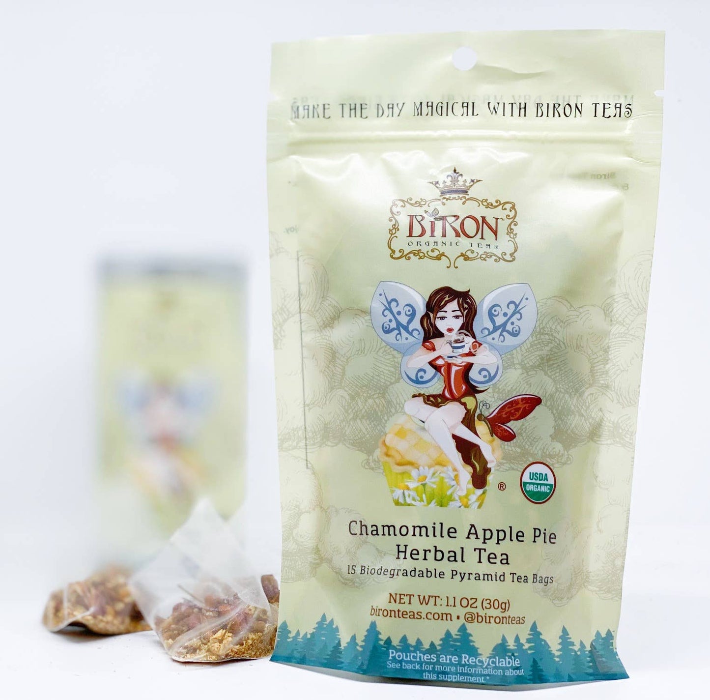 Chamomile Apple Pie Herbal Tea - 15 Pyramid Bag in Pouch