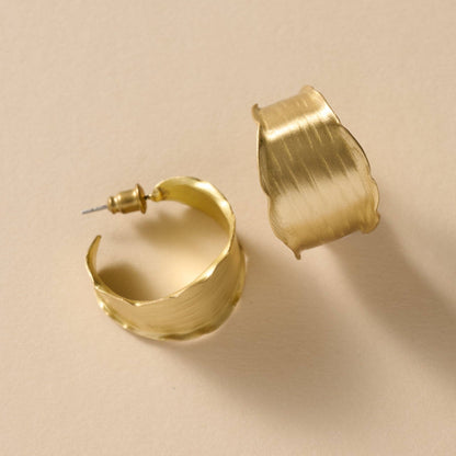 Hoop Earrings- Diva Hammered Brass