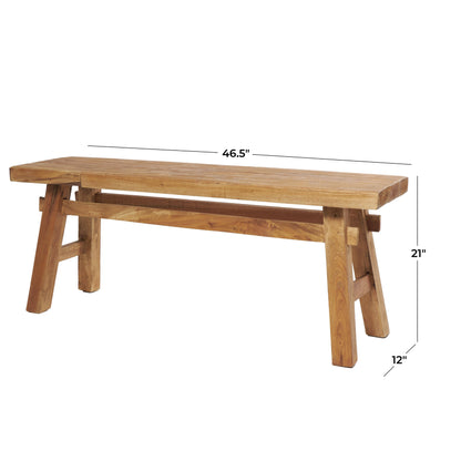 Rustic Brown Reclaimed Wood Bench