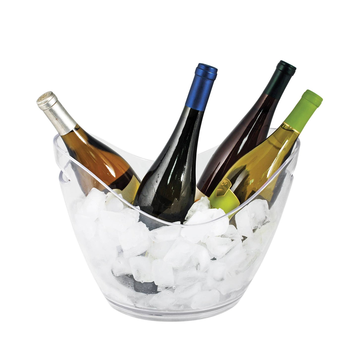 Chill 2-Gallon Clear Acrylic Ice Bucket w/Handle Cut-Outs
