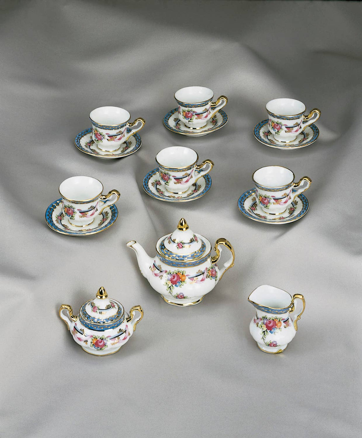 Mini Tea Set 17pc Set, Blue