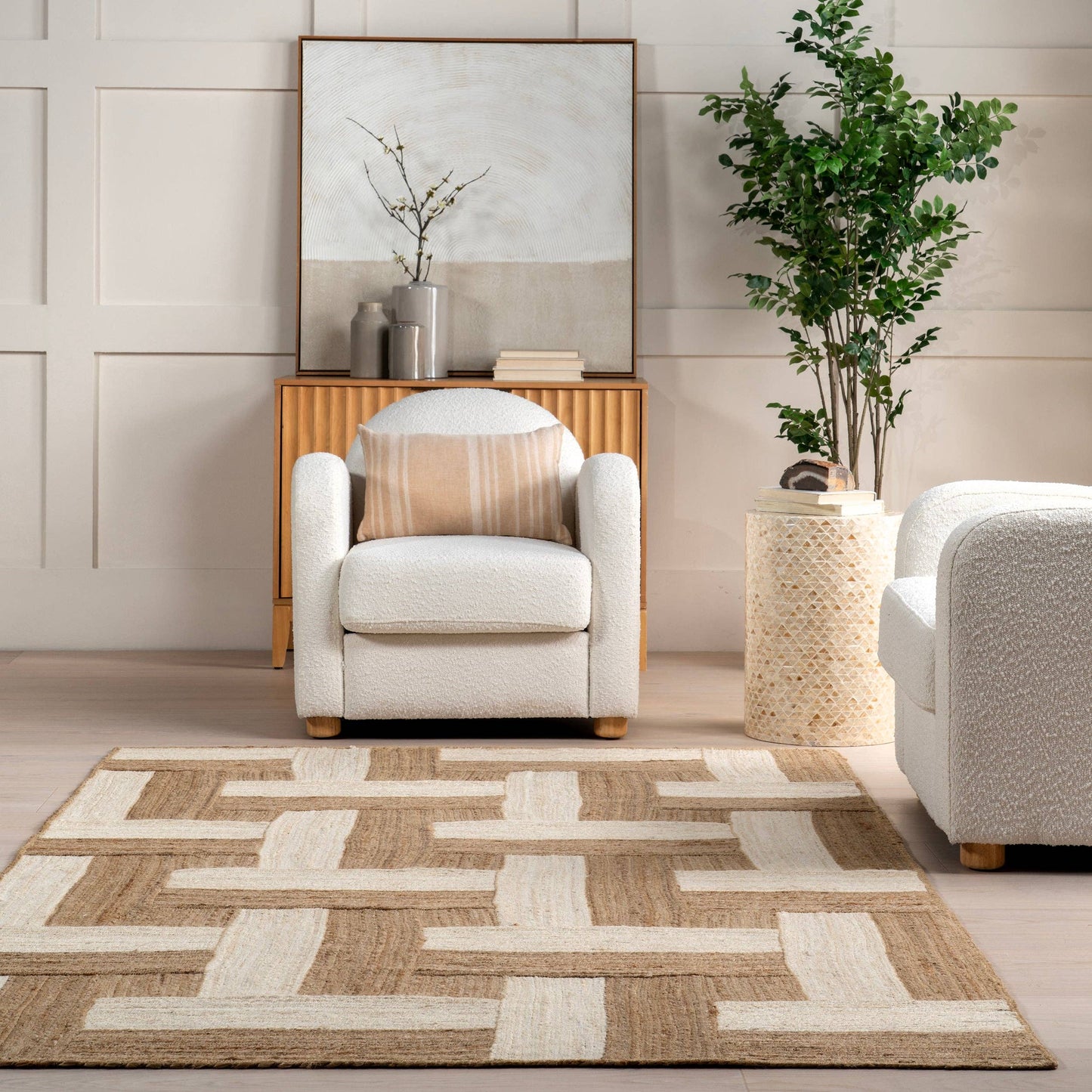 Florentina Geometric Links Jute Area Rug