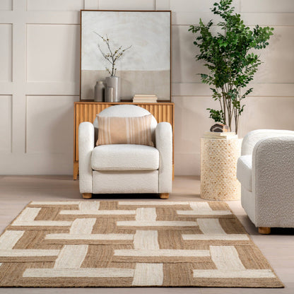 Florentina Geometric Links Jute Area Rug