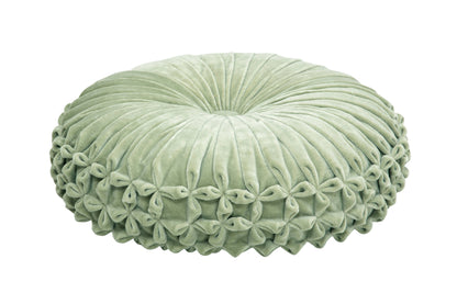 Velvet Round Handmade Pillow,  Pistachio Green - 16 Inch