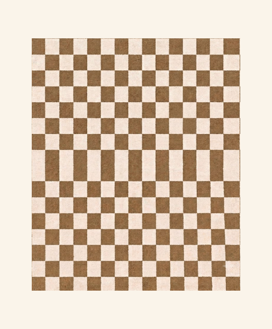 Checker Plush Throw - Latte Brown
