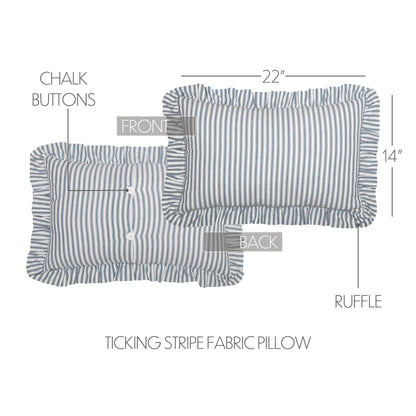 Striped Blue Ruffled Throw Pillow