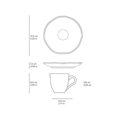 Organic Expresso coffee cup and Saucer