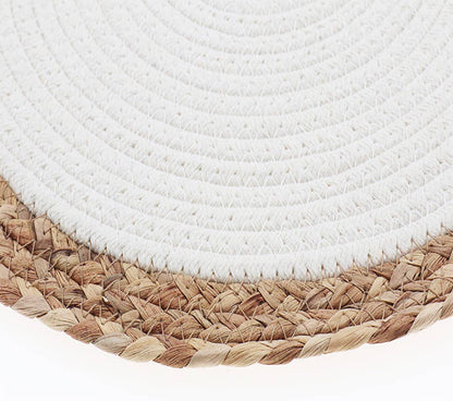 Hand-Woven Rattan Cotton Braided Rope Placemat