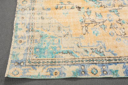 Vintage Turkish Rug, Pastel Tones, Handwoven Art