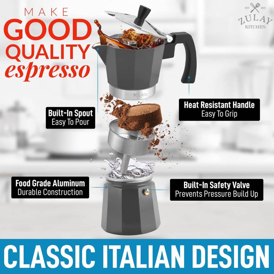 Stovetop Espresso Moka Pot - Italian Coffee Maker