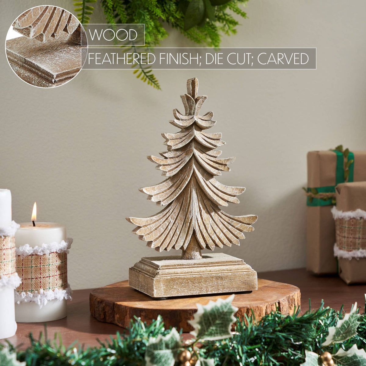 Winter Pine Wooden Tree